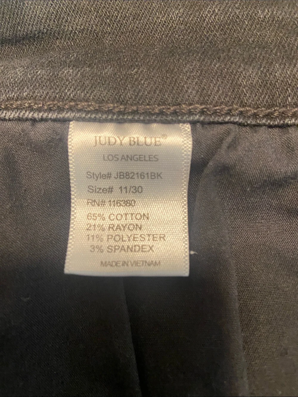 Judy Blue Black Slasher Distressed Boyfriend Fit Jeans Size 11 / 30